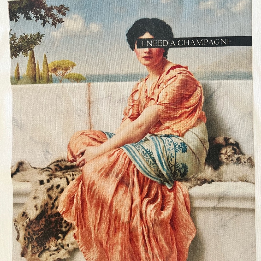 I need Champagne shirt "In the Days of Sappho" made in Italy size M cotton